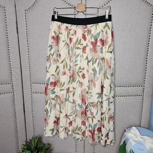Gilli Pleated Floral Skirt Teal Pink